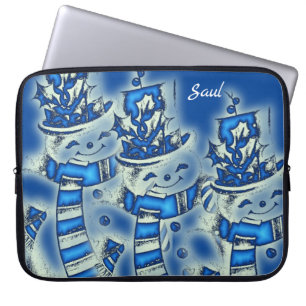 Neopren Weihnachten Laptop-Sieb 15 Zoll, Schneeman Laptopschutzhülle