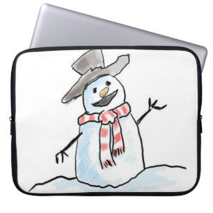 Neopren Weihnachten Laptop-Sieb 15 Zoll, Schneeman Laptopschutzhülle