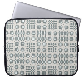 Neoprene Laptop Sleeve Welsh Tapestry Pattern Grey