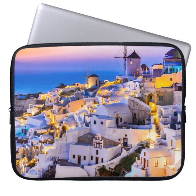 Neoprenschlauch 15 Zoll Oia Santorini Greec Laptopschutzhülle (Vorderseite)