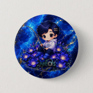 Neos Kawaii Sternzeichen Wassermann Button