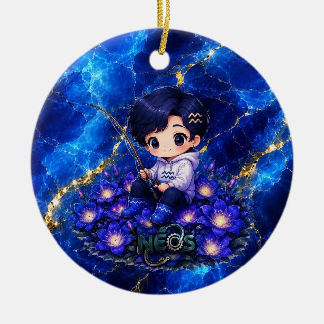 Neos Kawaii Sternzeichen Wassermann Keramik Ornament (Vorne)