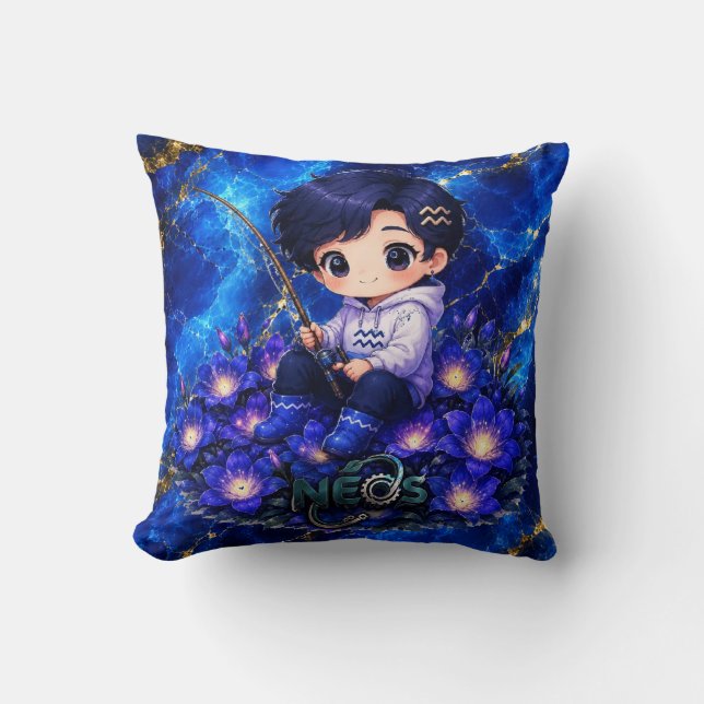 Neos Kawaii Sternzeichen Wassermann Kissen (Vorderseite)
