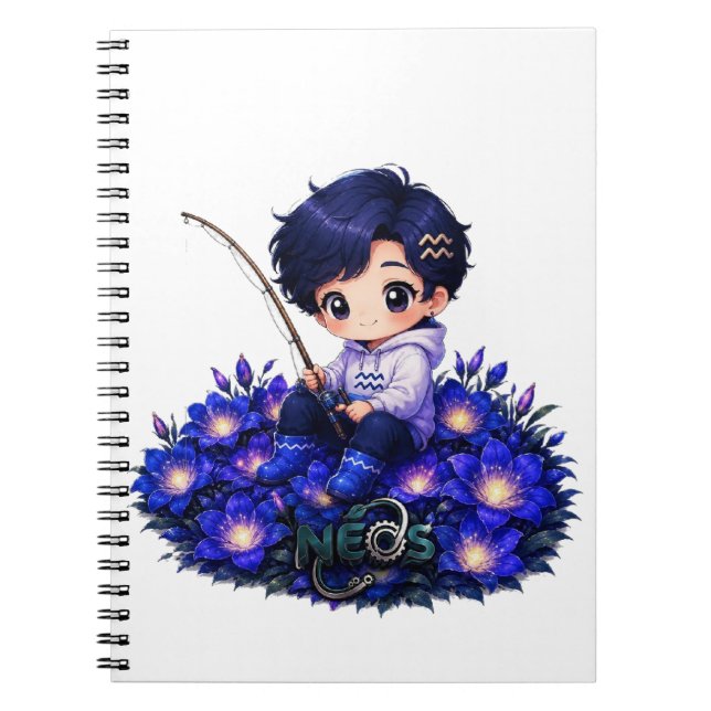 Neos Kawaii Sternzeichen Wassermann Notizblock (Vorderseite)