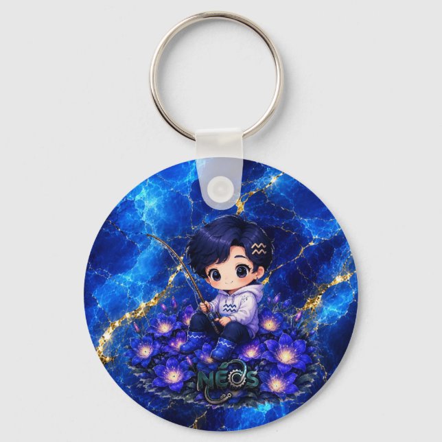 Neos Kawaii Sternzeichen Wassermann Schlüsselanhänger (Vorderseite)
