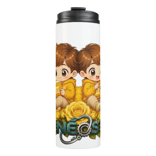 Neos Kawaii Zwillinge Thermosbecher (Vorderseite)