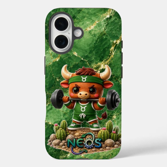 Neos Zodiac Kawaii Stier Case-Mate iPhone Hülle (Rückseite)