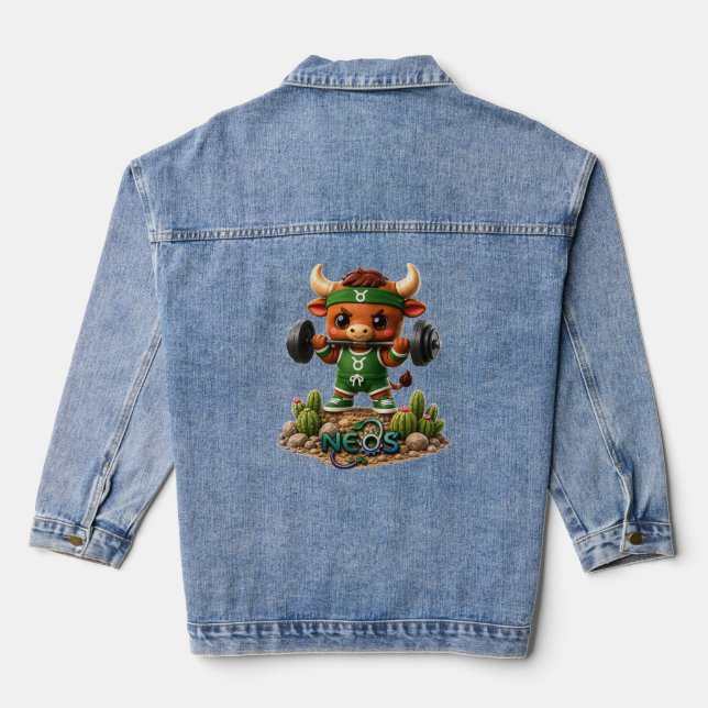 Neos Zodiac Kawaii Stier Jeansjacke (Rückseite)