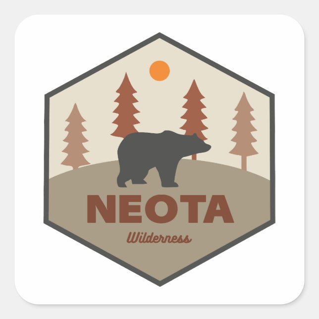 Neota Wilderness Colorado Bear Quadratischer Aufkleber (Vorderseite)