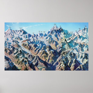 "Nepal: 1963/heute - Mount Everest Region Panorama Poster