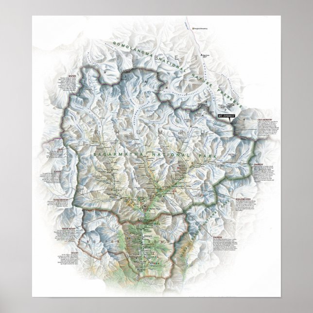 " Nepal: 2003/heute Himalaya - Sagarmatha NP Karte Poster (Vorne)