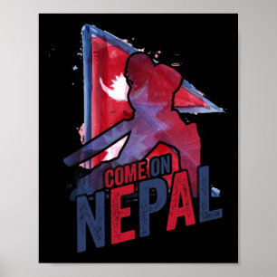 Nepal Cricket Trikot Nepali Flagge Unterstützer Cr Poster