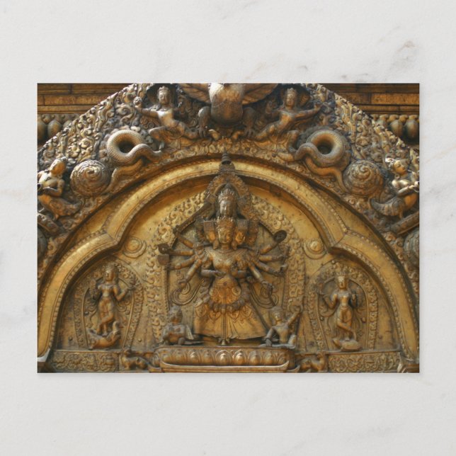 Nepal Deity Carving Postkarte (Vorderseite)
