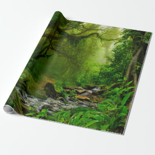 Nepal-Dschungel mit Flussdschungel, Wald, Boden, F Geschenkpapier