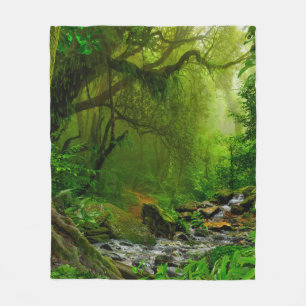 Nepal-Dschungel mit Flussdschungel,Wald,Boden,Flus Fleecedecke