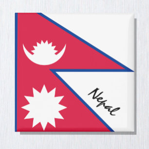 Nepal Fahne & Asien Urlaubs-/Sportfans Magnet