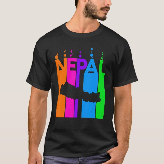 Nepal farbenfrohe Blasen T-Shirt (Vorderseite)