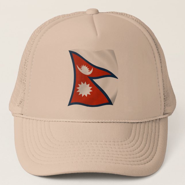 Nepal Flag Hat Truckerkappe (Vorderseite)