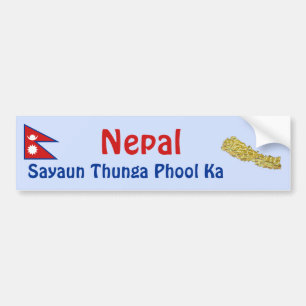 Nepal Flag + Karte Autoaufkleber