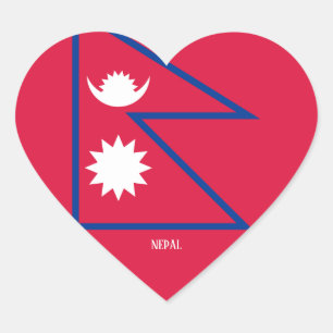 Nepal Flag Splendid Patriotic Herz-Aufkleber