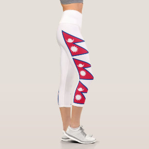 Nepal-Flagge Capri Leggings