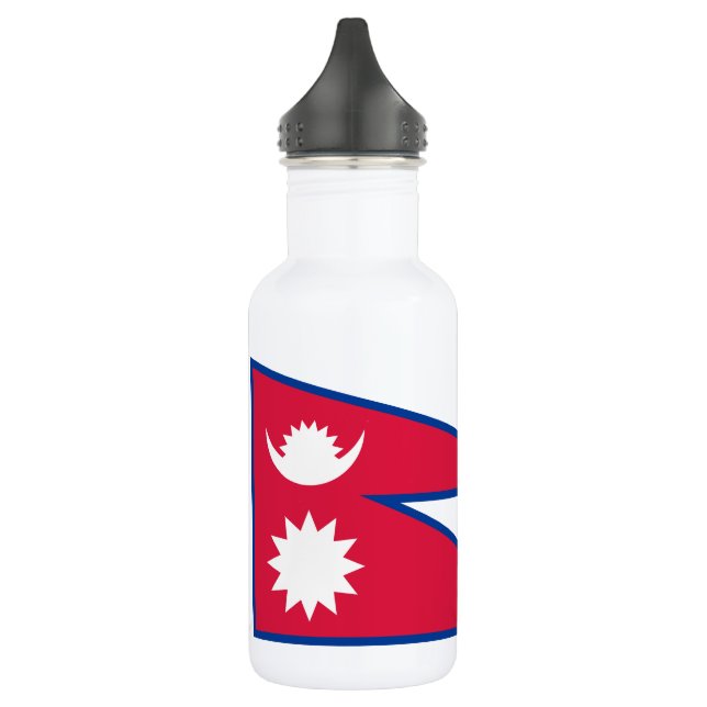 Nepal-Flagge Edelstahlflasche (Links)