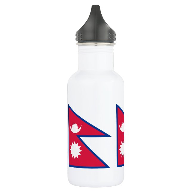 Nepal-Flagge Edelstahlflasche (Links)
