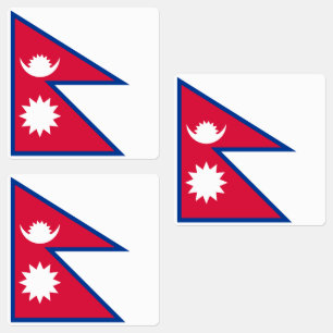 Nepal-Flagge Etiketten