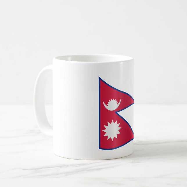 Nepal-Flagge Kaffeetasse (Vorderseite Links)