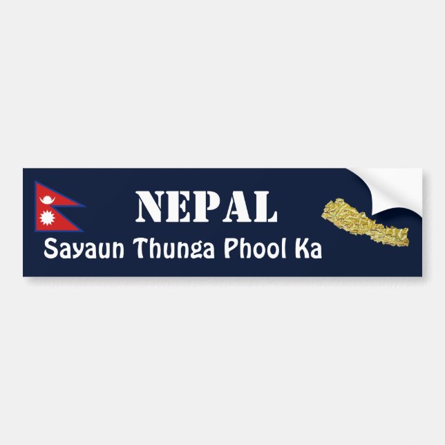 Nepal-Flagge + Karten-Autoaufkleber Autoaufkleber (Vorne)