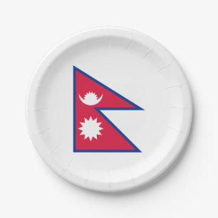 Nepal-Flagge Pappteller