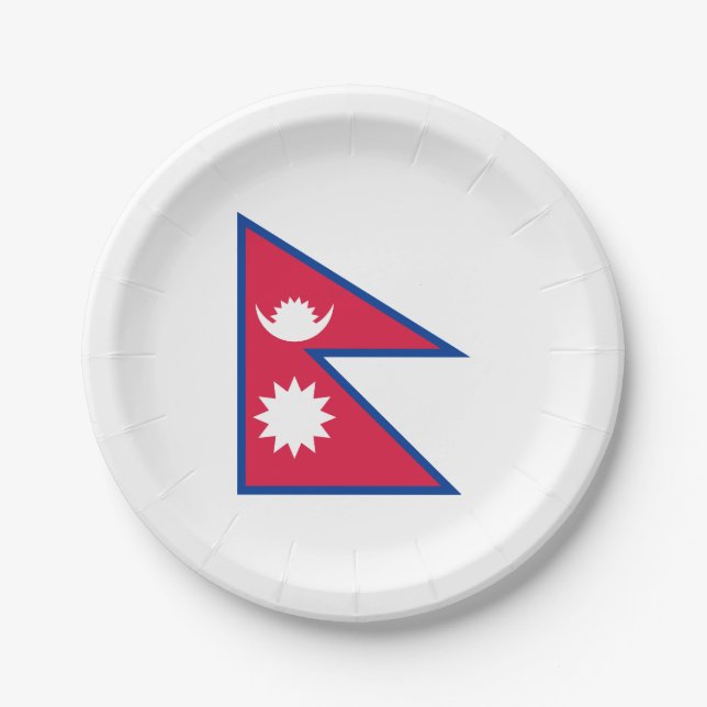 Nepal-Flagge Pappteller (Vorderseite)