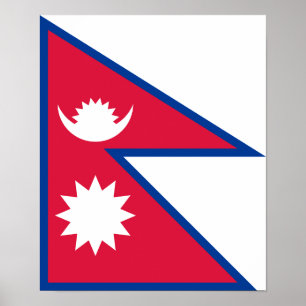 Nepal-Flagge Poster