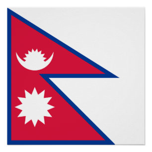 Nepal-Flagge Poster