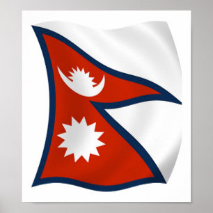 Nepal Flagge Poster Druck