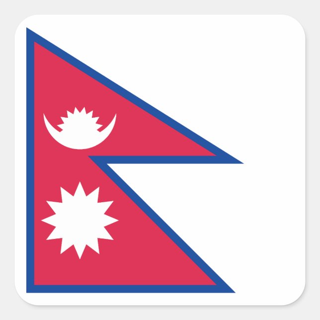 Nepal-Flagge Quadratischer Aufkleber (Vorderseite)