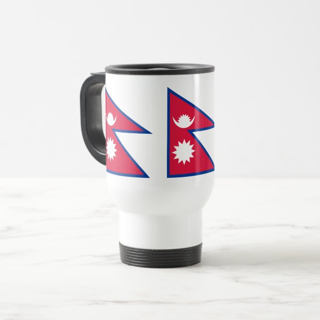Nepal-Flagge Reisebecher (Vorderseite Links)