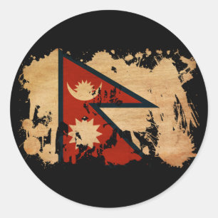 Nepal-Flagge Runder Aufkleber