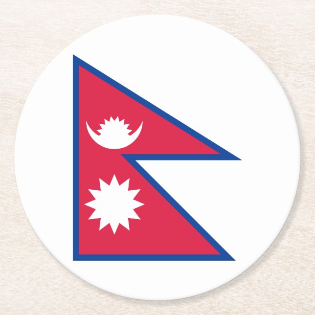 Nepal-Flagge Runder Pappuntersetzer (Vorderseite)