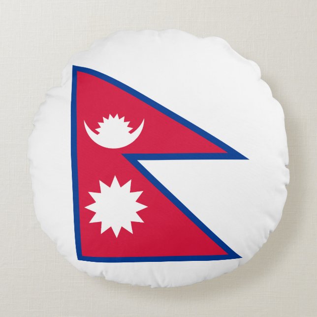 Nepal-Flagge Rundes Kissen (Vorderseite)