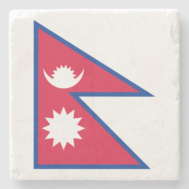 Nepal-Flagge Steinuntersetzer (Vorderseite)