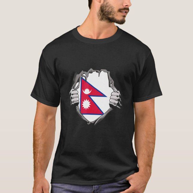 Nepal-Flagge T-Shirt (Vorderseite)