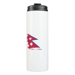 Nepal-Flagge Thermosbecher