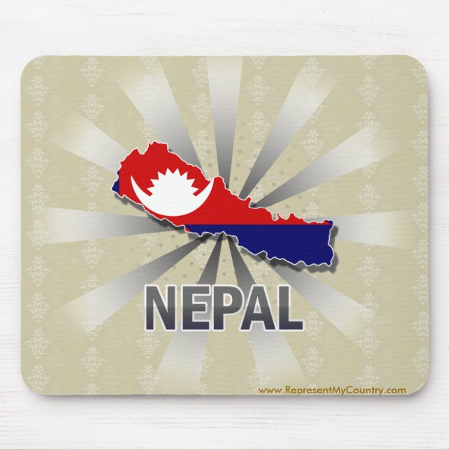 Nepal-Flaggen-Karte 2,0 Mousepad (Vorne)