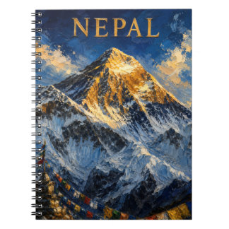 Nepal: Golden Sunrise Mount Everest Art Souvenir Notizblock