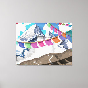 Nepal Himalaja Gebetsflaggen Reiseplakat Leinwanddruck