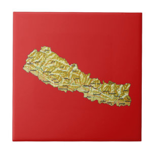 Nepal-Karten-Fliese Fliese