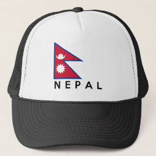 Nepal-Landesflaggesymbol-Namentext Truckerkappe