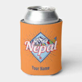 Nepal mit Bergen Retro Fahnen Vintag Urlaub Dosenkühler
