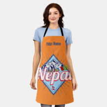 Nepal mit Bergen Retro Fahnen Vintag Urlaub